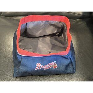 Atlanta Braves Collapsible Dog Travel Bowl Blue with MLB Team Logo